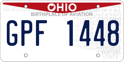 OH license plate GPF1448
