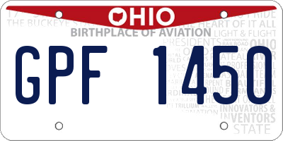 OH license plate GPF1450