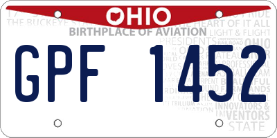 OH license plate GPF1452