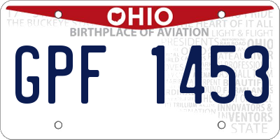 OH license plate GPF1453
