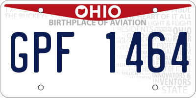 OH license plate GPF1464