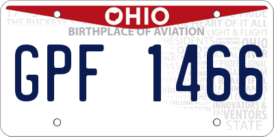 OH license plate GPF1466
