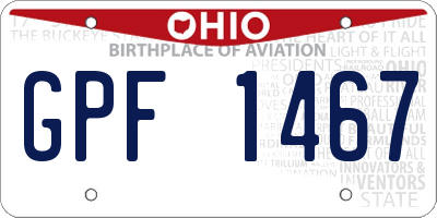 OH license plate GPF1467