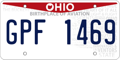 OH license plate GPF1469