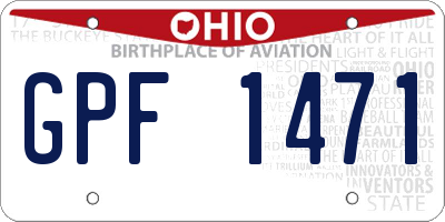 OH license plate GPF1471