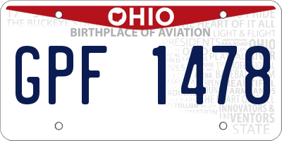 OH license plate GPF1478