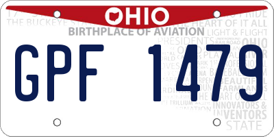 OH license plate GPF1479