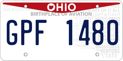 OH license plate GPF1480