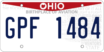 OH license plate GPF1484