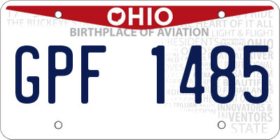 OH license plate GPF1485
