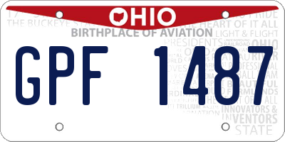 OH license plate GPF1487