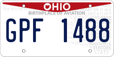 OH license plate GPF1488