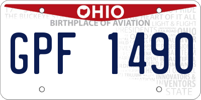 OH license plate GPF1490