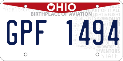 OH license plate GPF1494