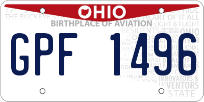 OH license plate GPF1496
