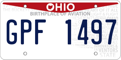 OH license plate GPF1497