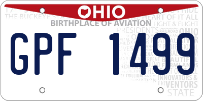 OH license plate GPF1499