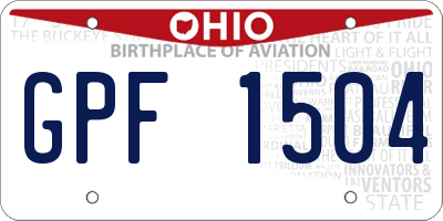 OH license plate GPF1504