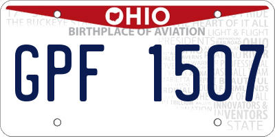 OH license plate GPF1507