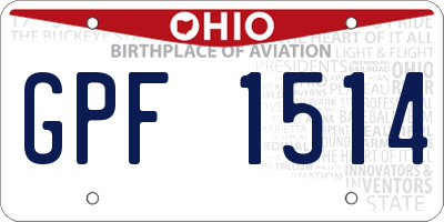 OH license plate GPF1514