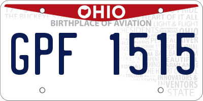 OH license plate GPF1515