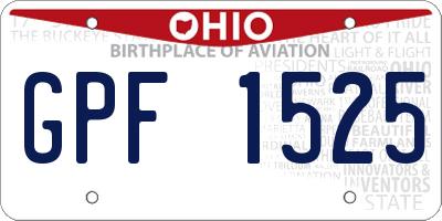 OH license plate GPF1525