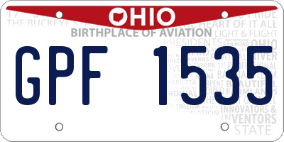 OH license plate GPF1535