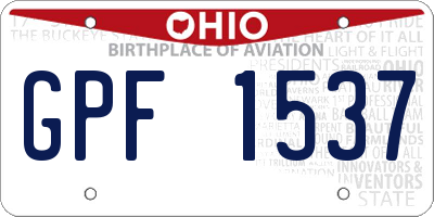 OH license plate GPF1537