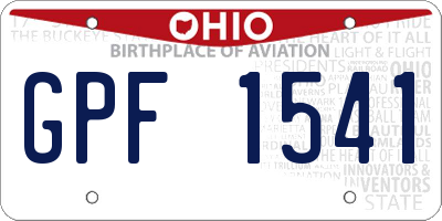 OH license plate GPF1541