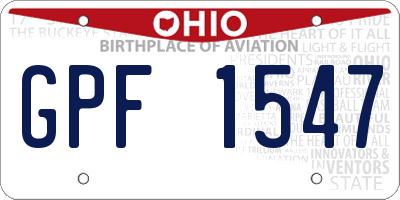 OH license plate GPF1547