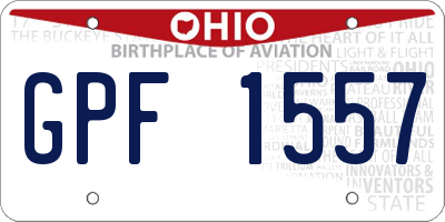 OH license plate GPF1557