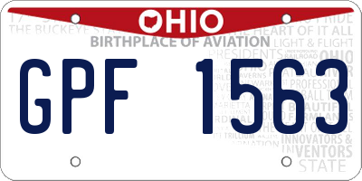 OH license plate GPF1563