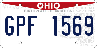 OH license plate GPF1569