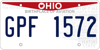 OH license plate GPF1572