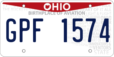 OH license plate GPF1574