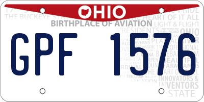 OH license plate GPF1576