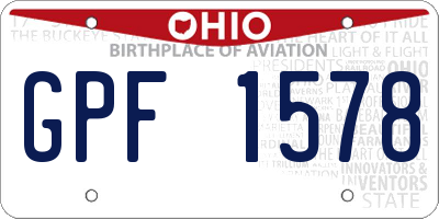 OH license plate GPF1578