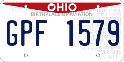 OH license plate GPF1579