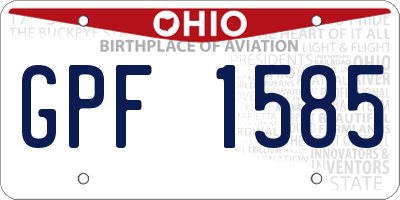 OH license plate GPF1585