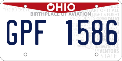 OH license plate GPF1586