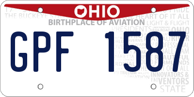 OH license plate GPF1587