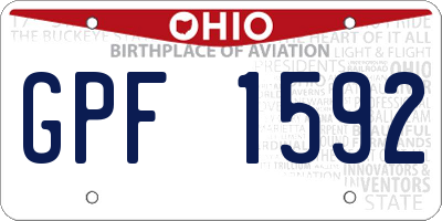 OH license plate GPF1592