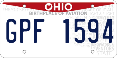 OH license plate GPF1594