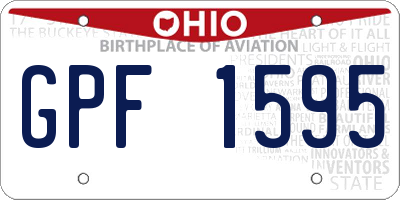 OH license plate GPF1595