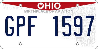 OH license plate GPF1597