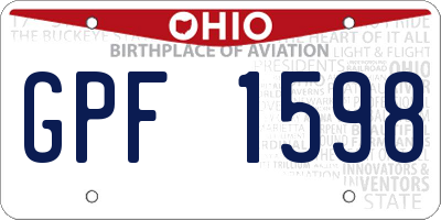 OH license plate GPF1598
