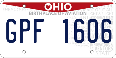 OH license plate GPF1606