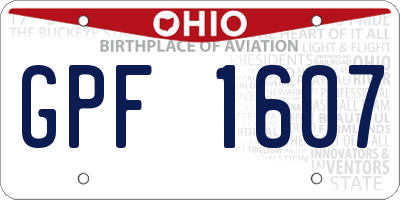 OH license plate GPF1607