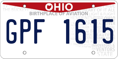 OH license plate GPF1615