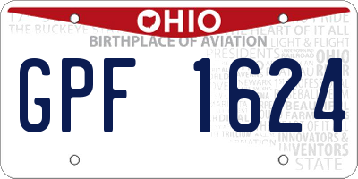 OH license plate GPF1624